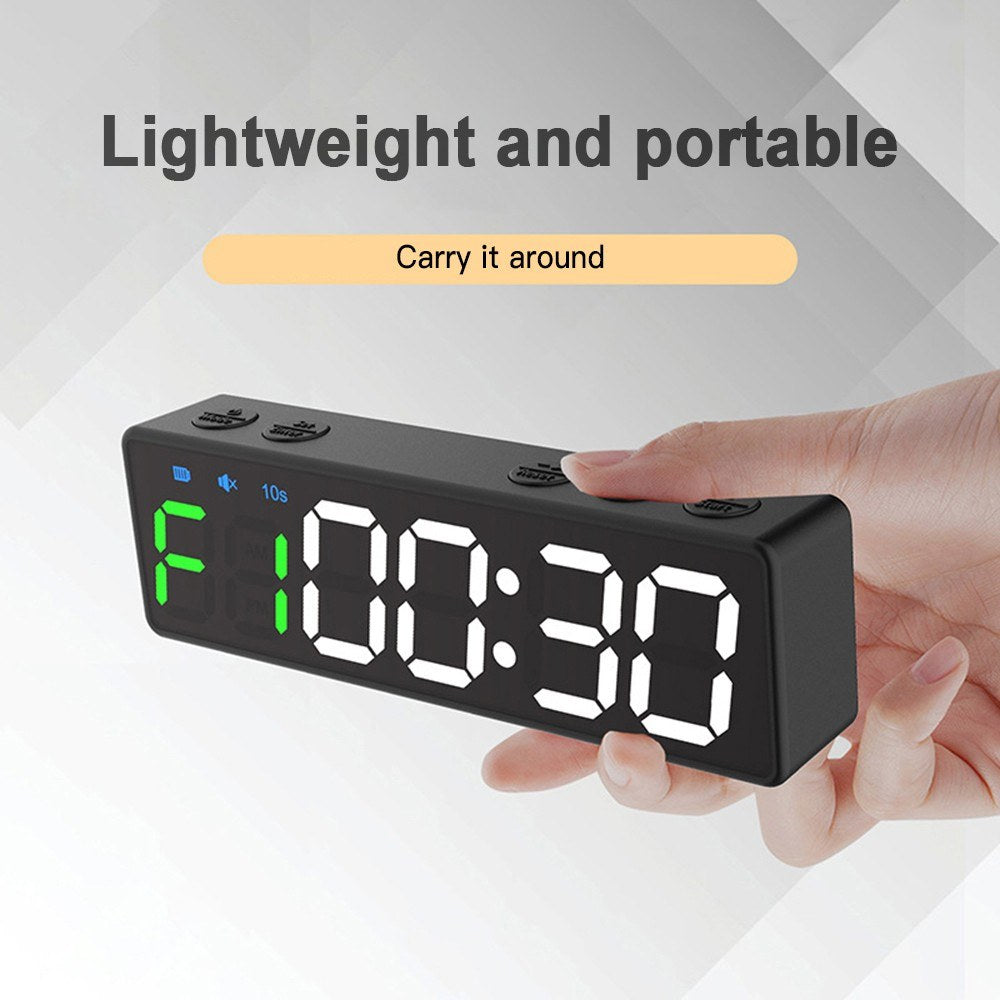 Rechargeable Mini Gym Timer with Magnetic Back – Portable Stopwatch & Countdown/Up Clock for Home Fitness Training