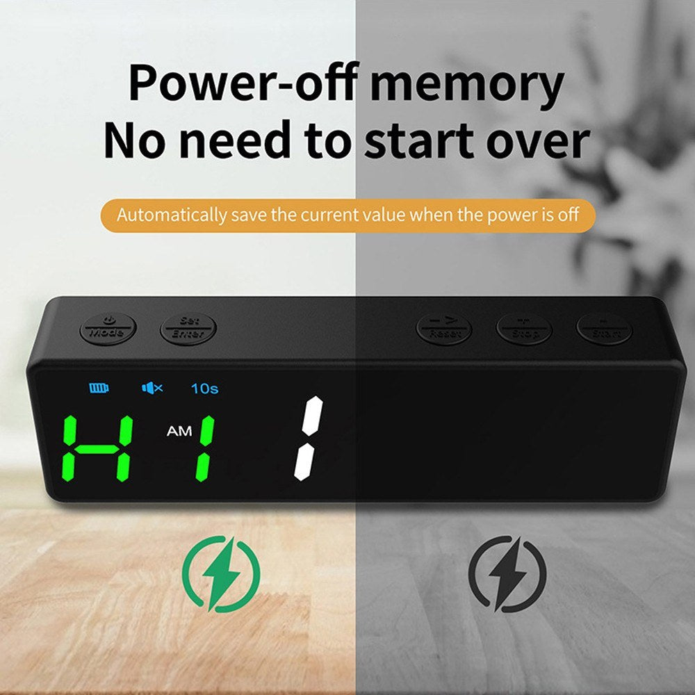 Rechargeable Mini Gym Timer with Magnetic Back – Portable Stopwatch & Countdown/Up Clock for Home Fitness Training