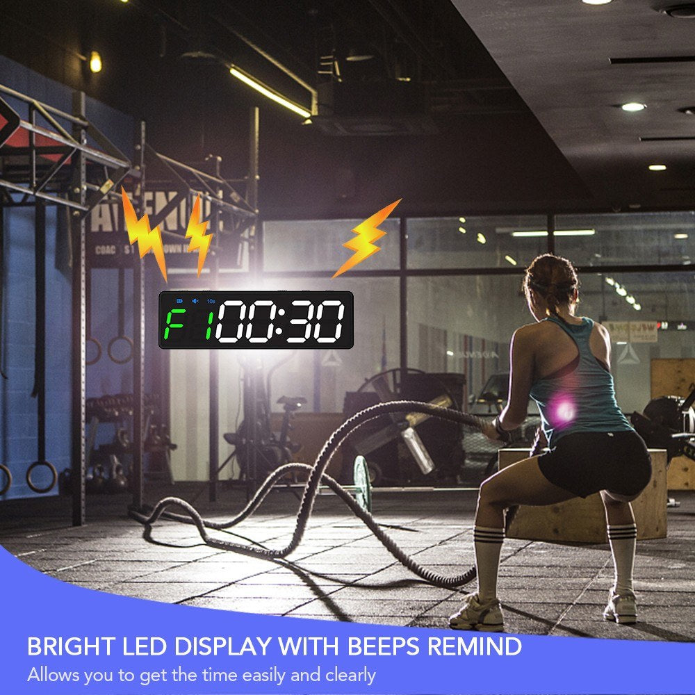 Rechargeable Mini Gym Timer with Magnetic Back – Portable Stopwatch & Countdown/Up Clock for Home Fitness Training