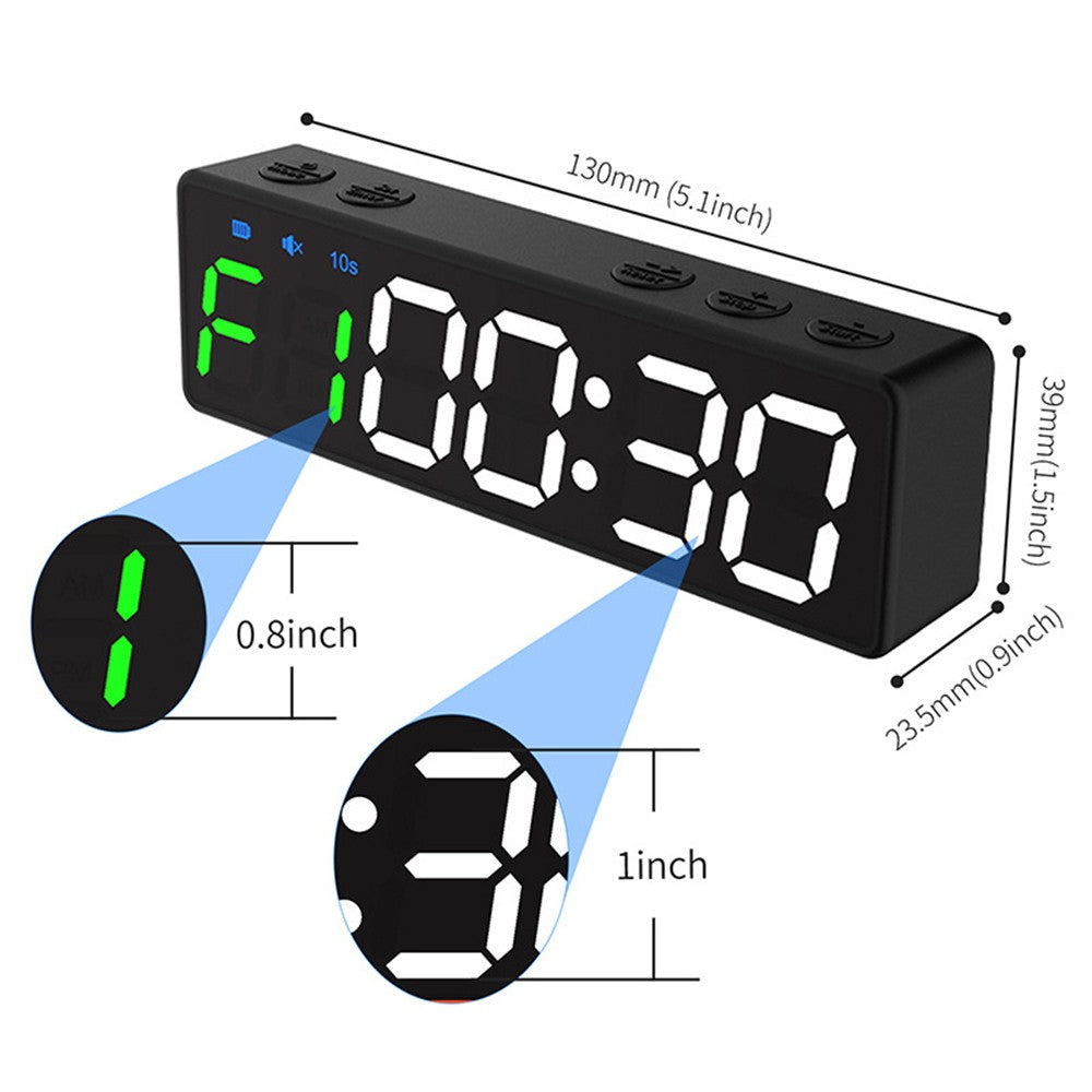 Rechargeable Mini Gym Timer with Magnetic Back – Portable Stopwatch & Countdown/Up Clock for Home Fitness Training