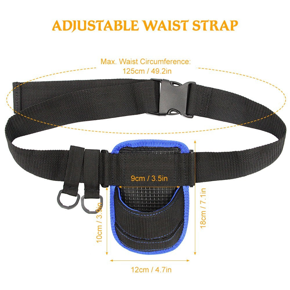 Adjustable Padded Fishing Rod Waist Belt Holder - Oxford Fabric Tackle Support