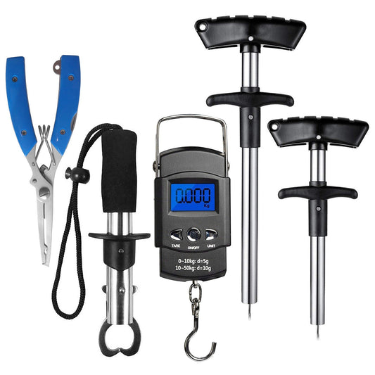 Digital Fish Scale Gripper & Fishing Pliers Hook Remover Tackle Combo Kit