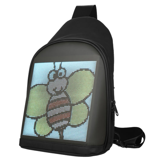 Customizable LED Color Screen Sling Backpack for Travel, School, Men & Women