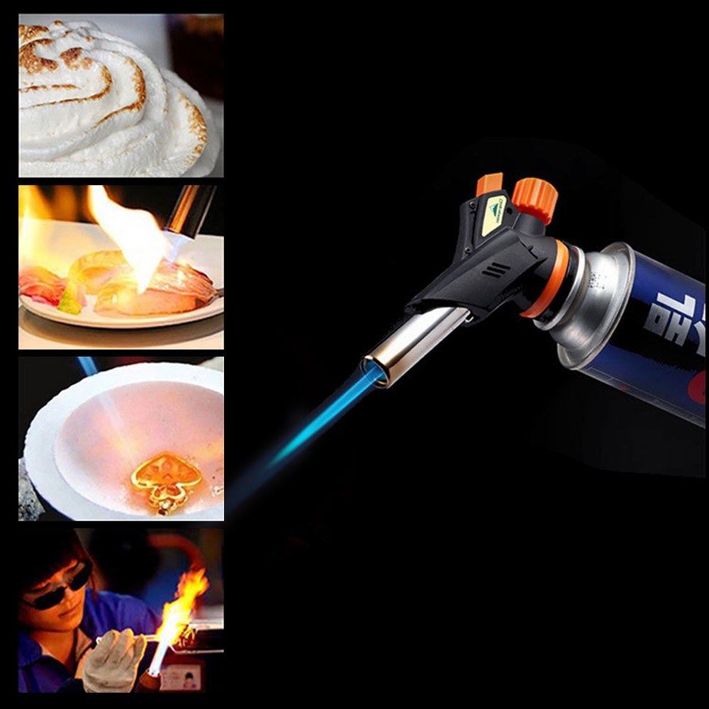 Adjustable Flame Butane Torch for Kitchen Desserts, Cooking, Camping & Hiking