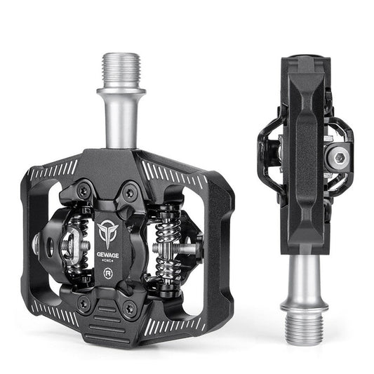 Double-Sided MTB Clip Pedals with SPD Cleats for Mountain Bikes