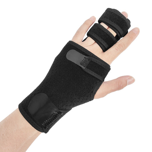 Adjustable Finger Guards with Removable Splint - Two/Three Finger Brace for Pain Relief - Left Hand Stabilizer for Home, Work & Sleep