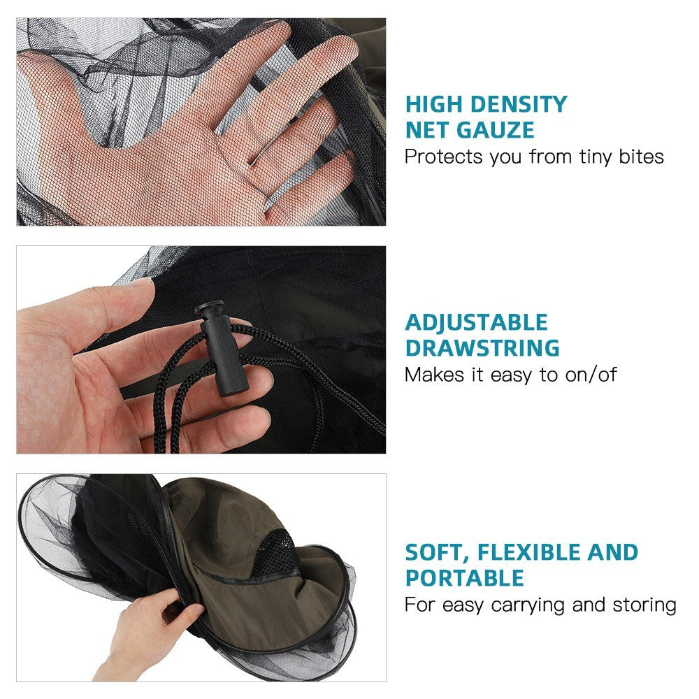 Mesh Bug Shield Mosquito Repellent Hat: Beekeeping, Fishing Cap with Face and Neck Protection