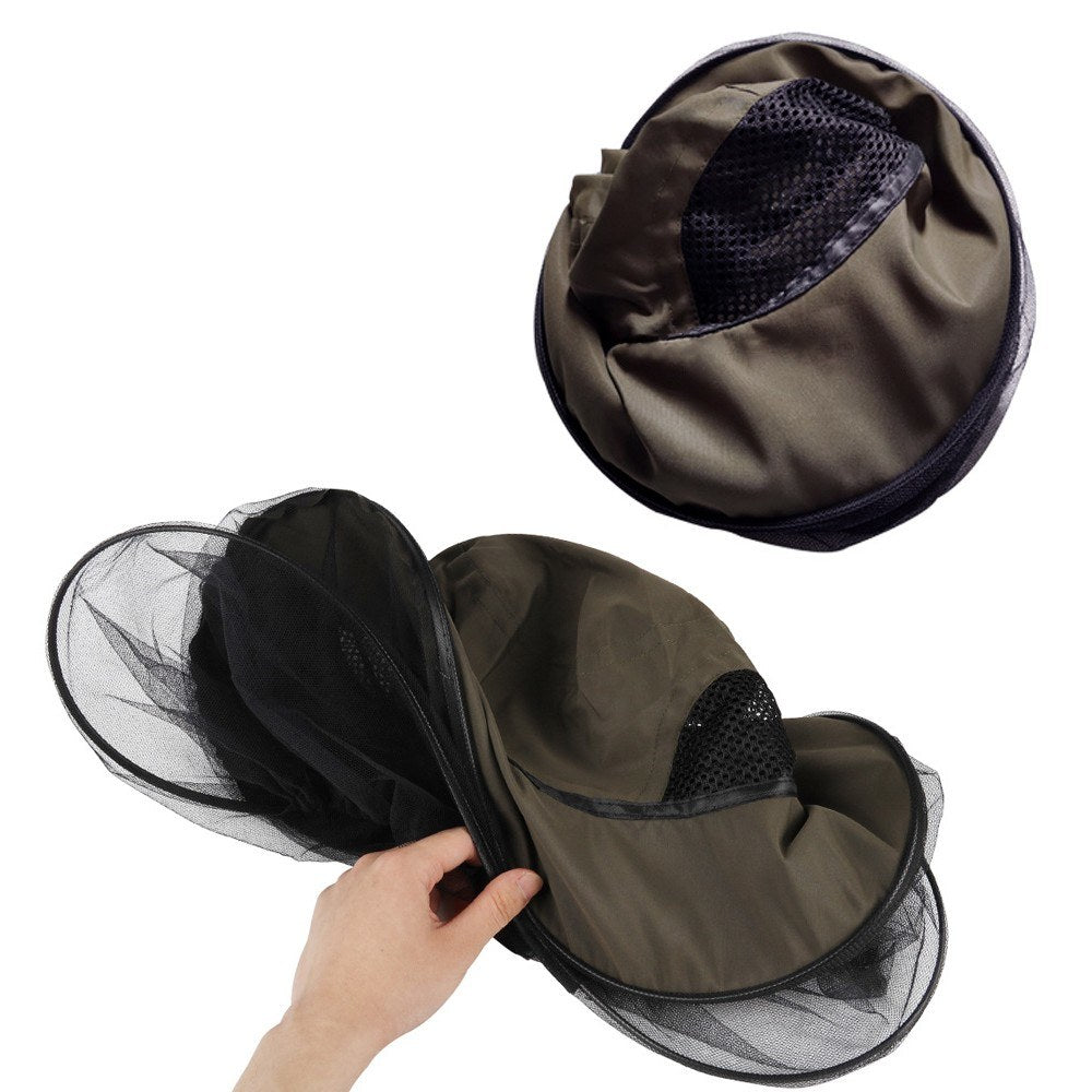 Mesh Bug Shield Mosquito Repellent Hat: Beekeeping, Fishing Cap with Face and Neck Protection