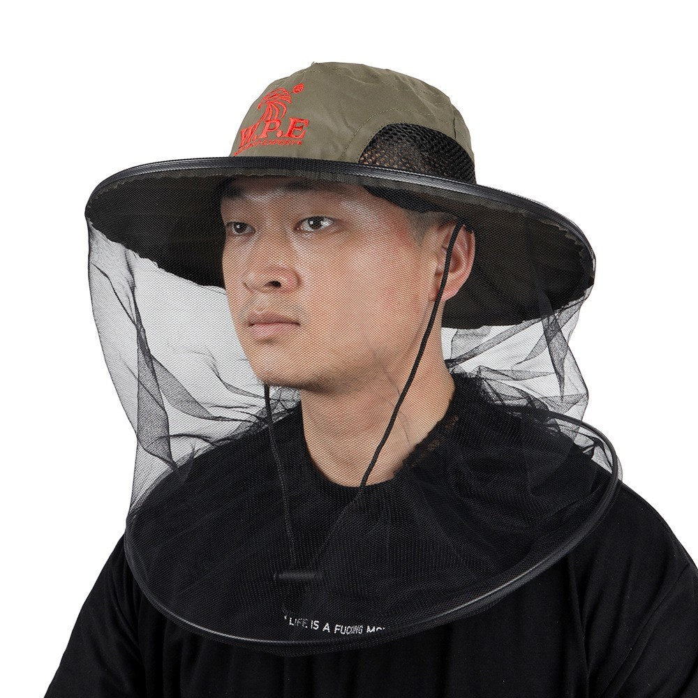 Mesh Bug Shield Mosquito Repellent Hat: Beekeeping, Fishing Cap with Face and Neck Protection