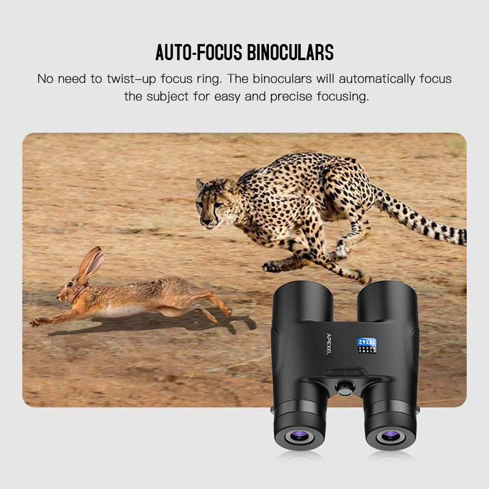 APEXEL 10x42 Auto Focus Waterproof Folding Binoculars for Bird and Wildlife Watching
