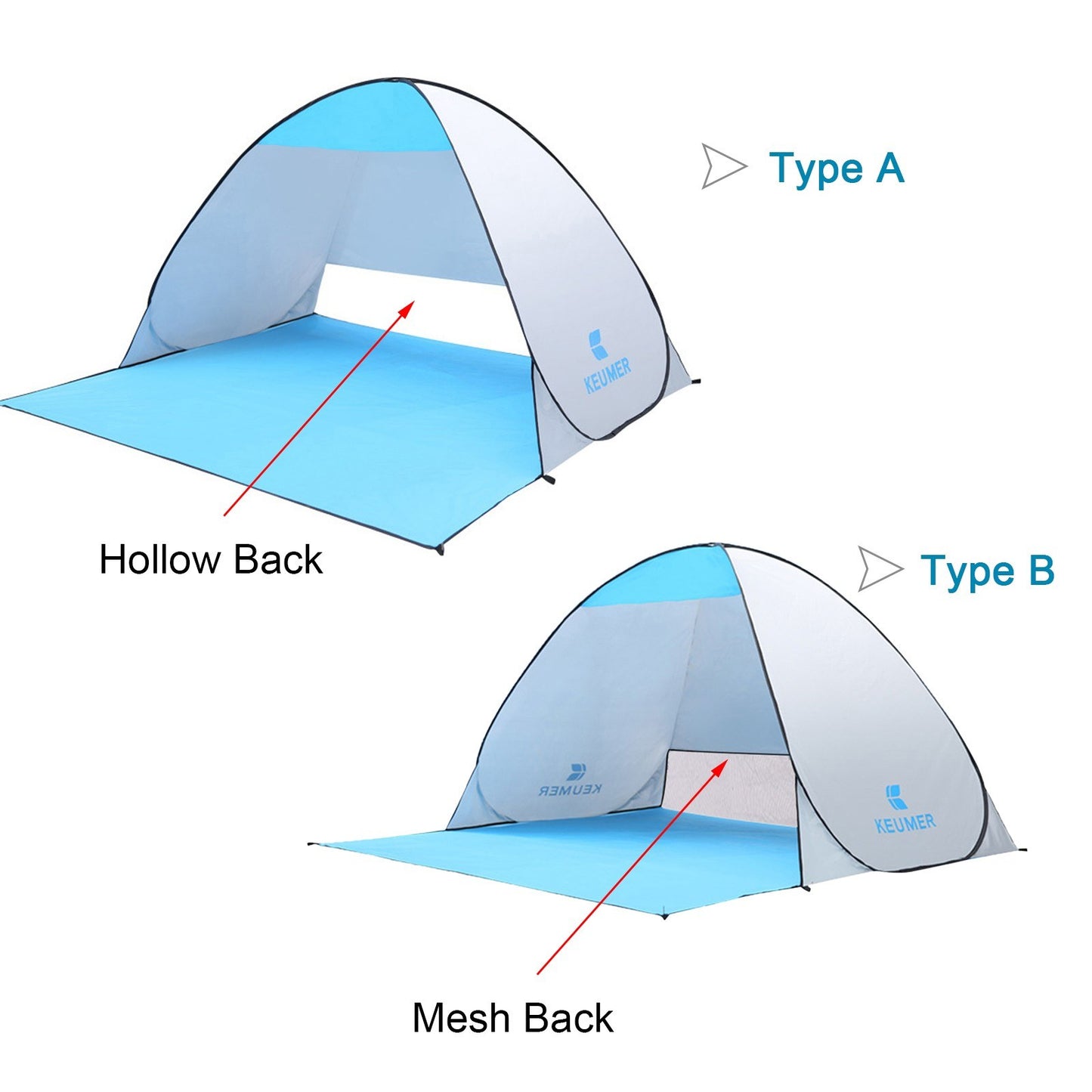 Automatic Pop-up Beach Tent, 71x59x43 Inch, Anti-UV Sun Shelter for Camping & Outdoor Activities