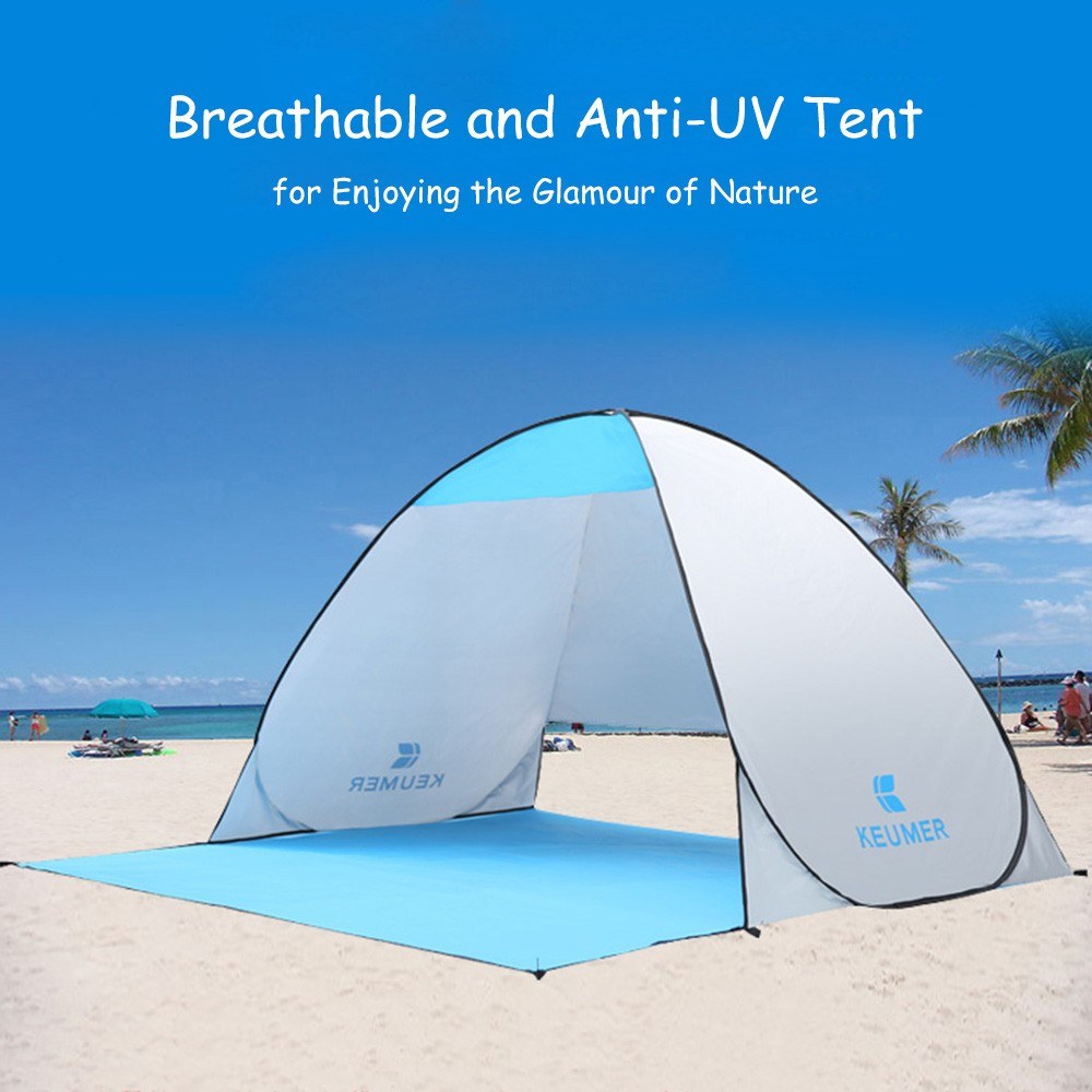 Automatic Pop-up Beach Tent, 71x59x43 Inch, Anti-UV Sun Shelter for Camping & Outdoor Activities
