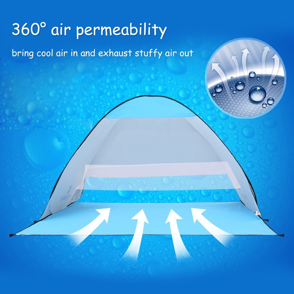Automatic Pop-up Beach Tent, 71x59x43 Inch, Anti-UV Sun Shelter for Camping & Outdoor Activities