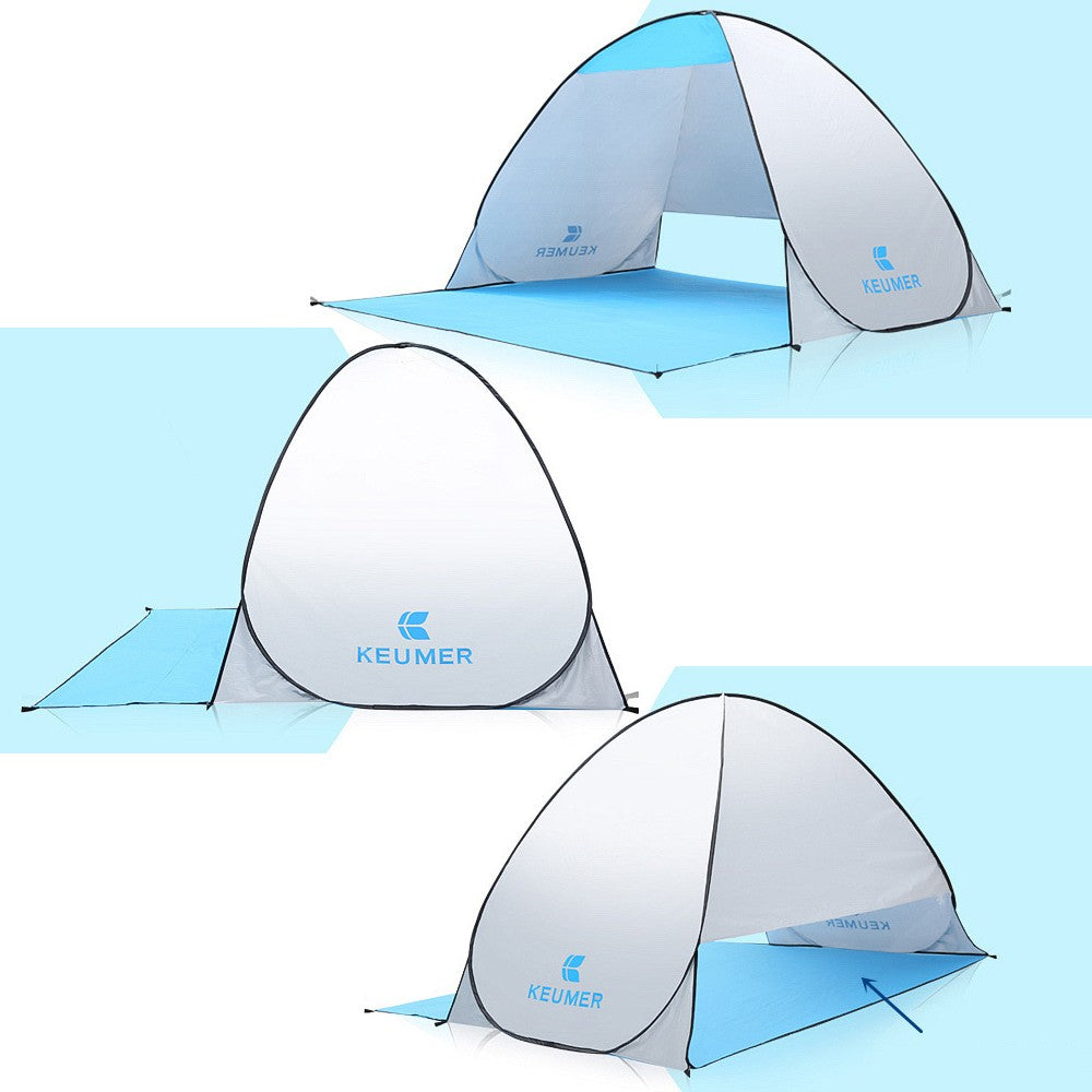 Automatic Pop-up Beach Tent, 71x59x43 Inch, Anti-UV Sun Shelter for Camping & Outdoor Activities