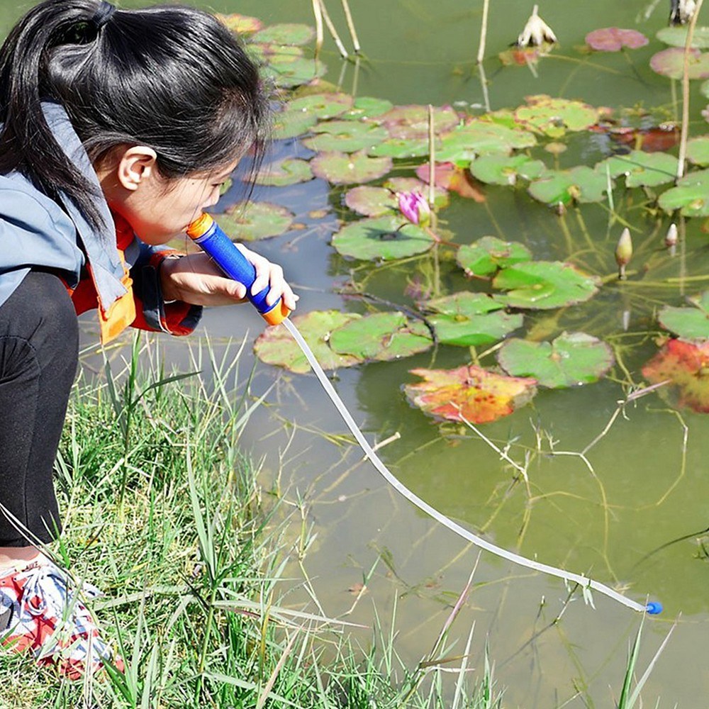 Compact 3-Stage Water Filter with Straw
