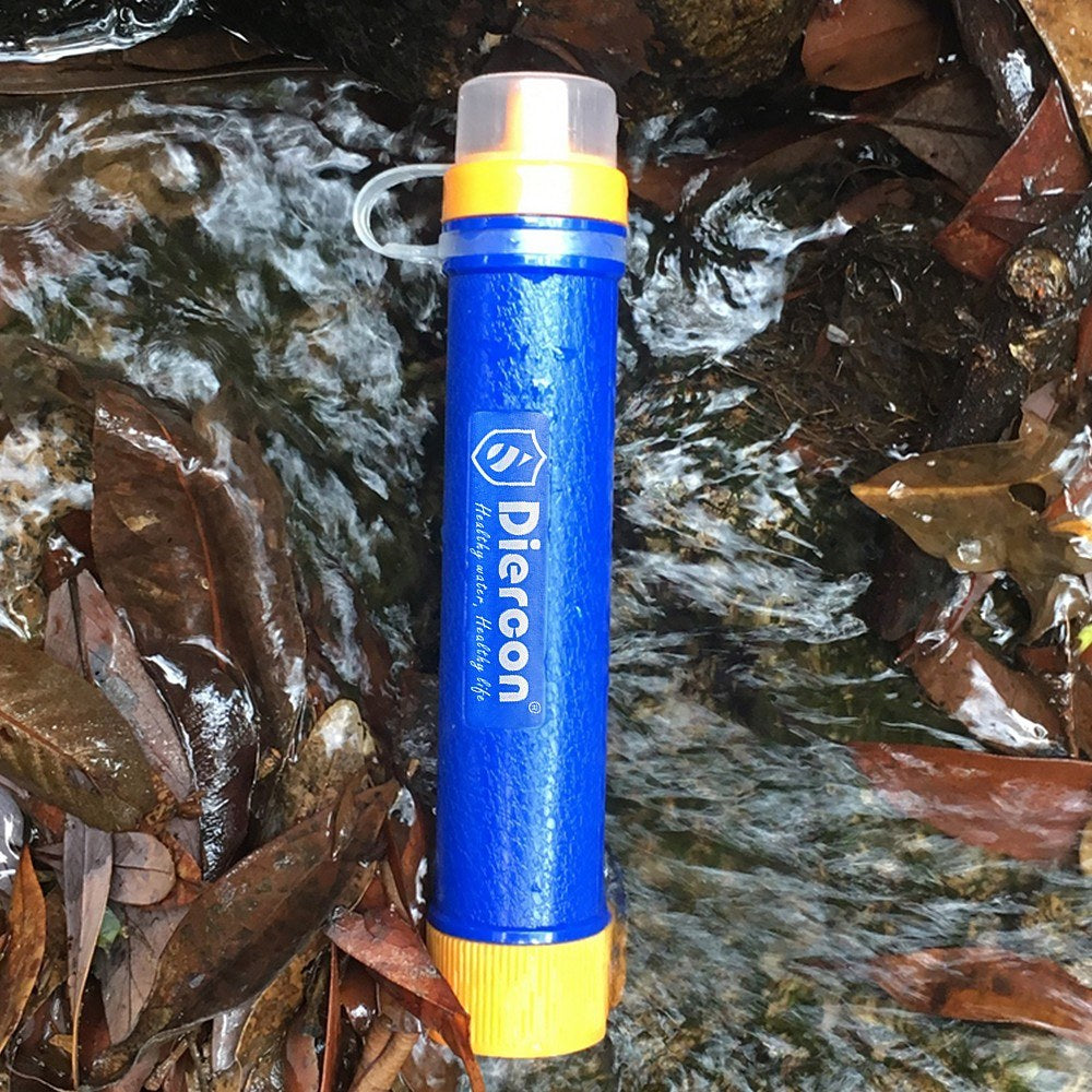 Compact 3-Stage Water Filter with Straw