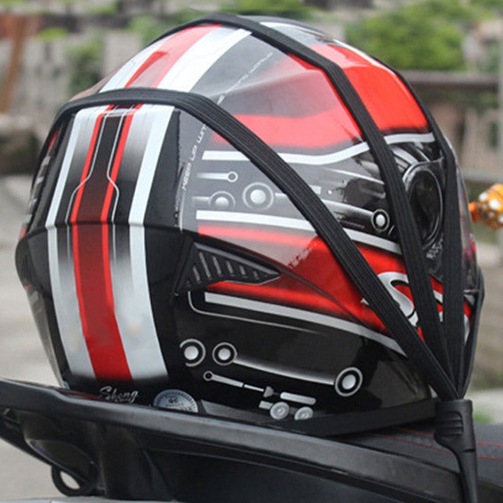 4-In-1 Elastic Bicycle Cargo Strap Bungee Cord Helmet Fixing Band