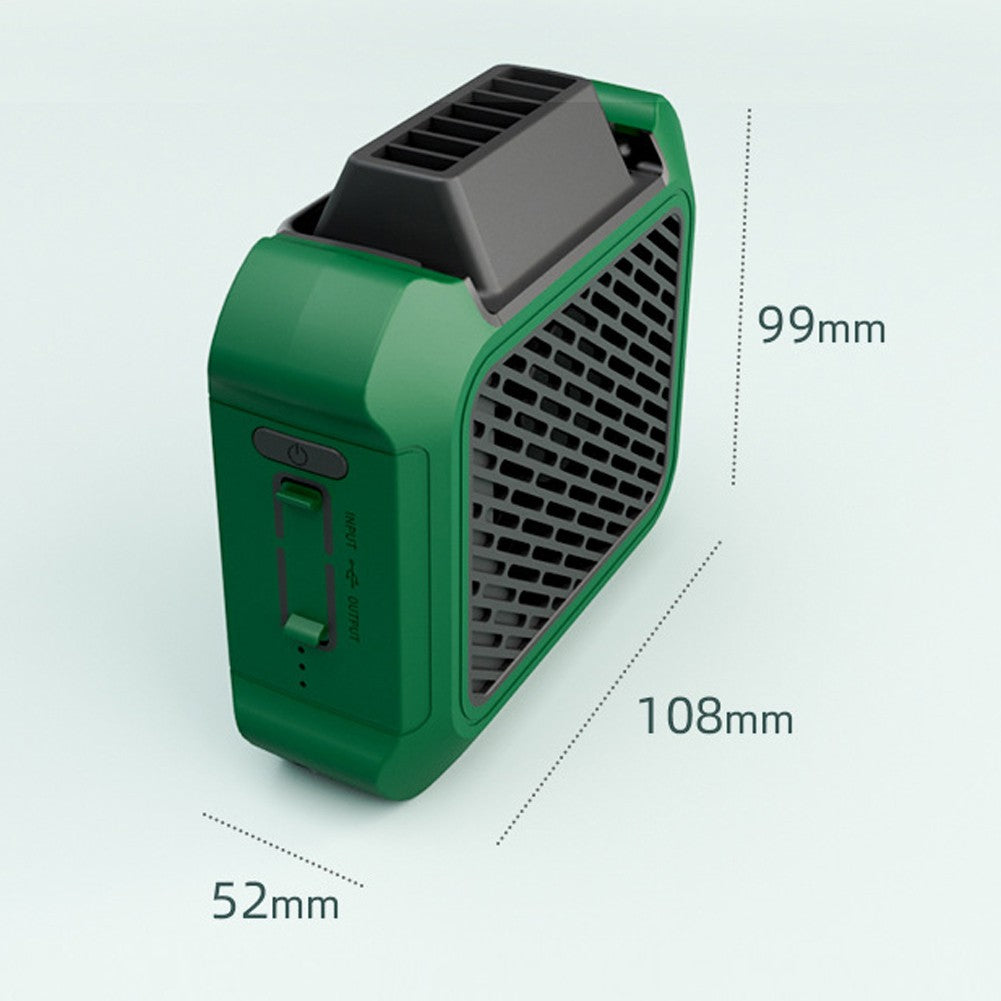 Portable Waist-Mounted USB Rechargeable Fan with Night Light & Mobile Power for Outdoor Camping & Emergency Use