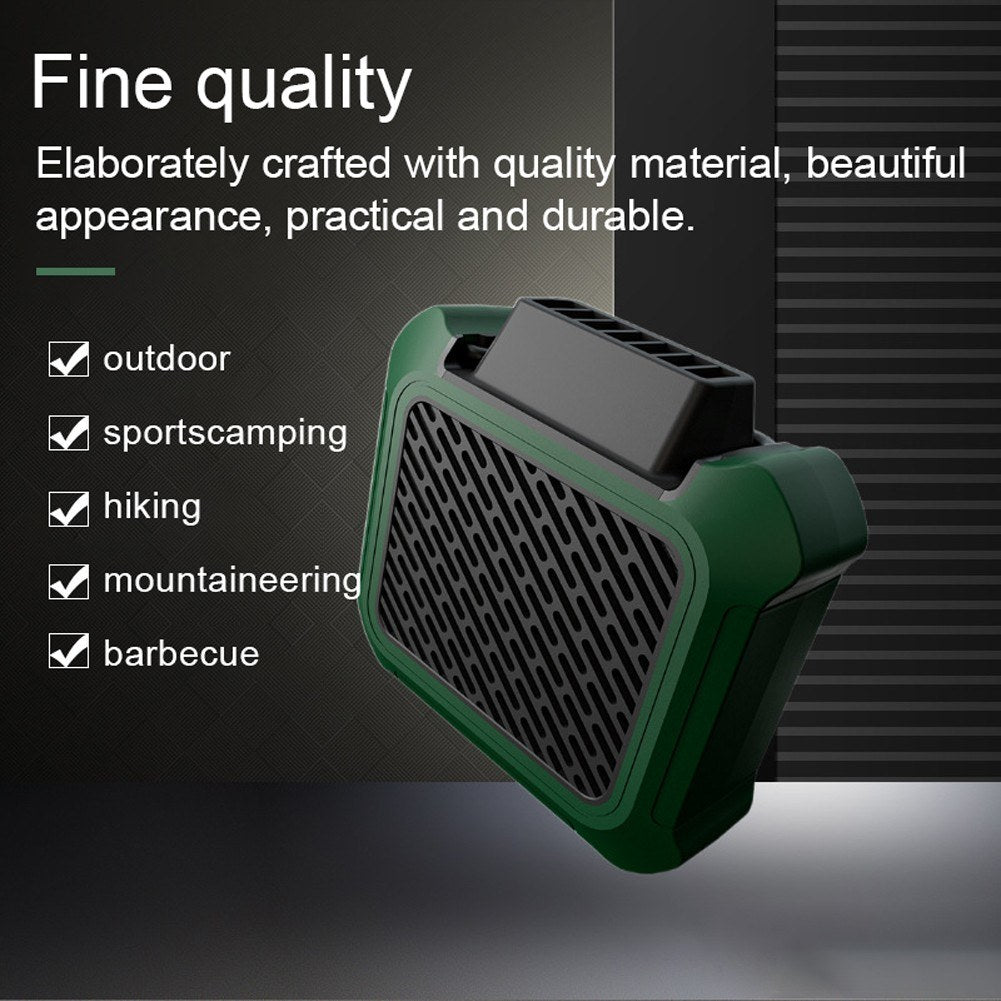 Portable Waist-Mounted USB Rechargeable Fan with Night Light & Mobile Power for Outdoor Camping & Emergency Use