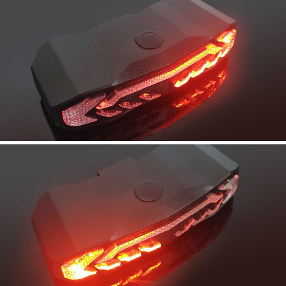 5-in-1 Bike Taillight with Turn Signals, Anti-Theft Alarm, LED Rear Light, Waterproof, 6 Modes & Remote for Mountain/Road Cycling