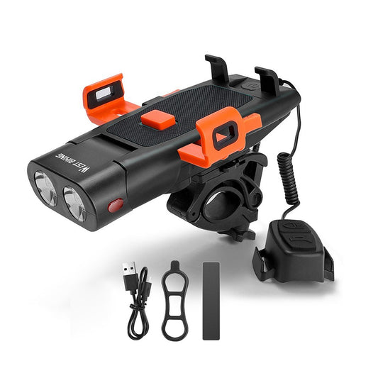 WEST BIKING 5-in-1 USB Rechargeable Bike Phone Holder & Front Mount Bracket