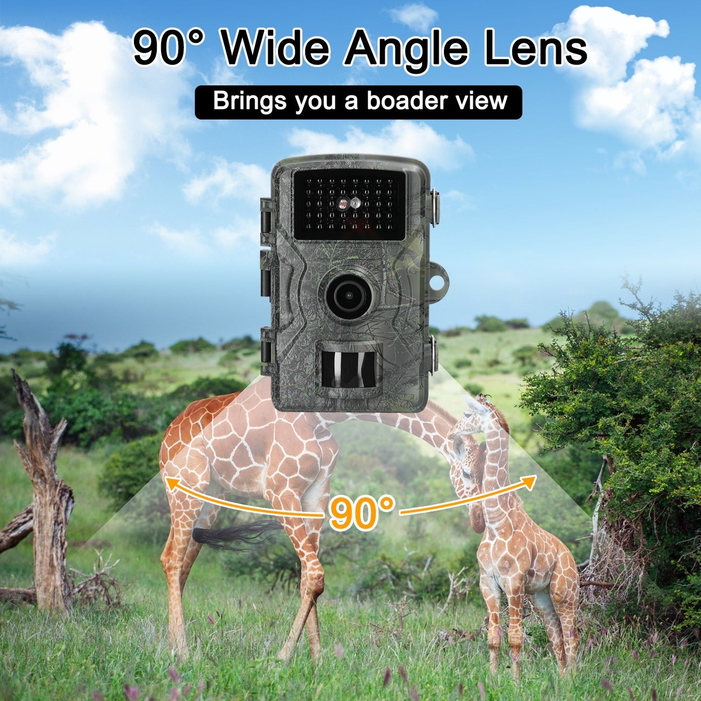 16MP 1080P Portable Outdoor Trail Camera for Wildlife Observation