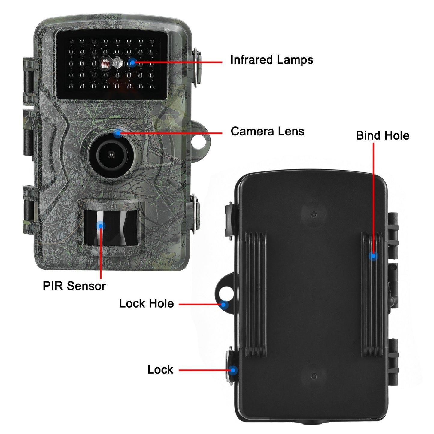 16MP 1080P Portable Outdoor Trail Camera for Wildlife Observation