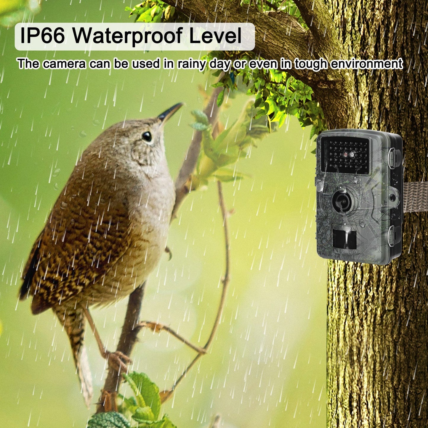 16MP 1080P Portable Outdoor Trail Camera for Wildlife Observation
