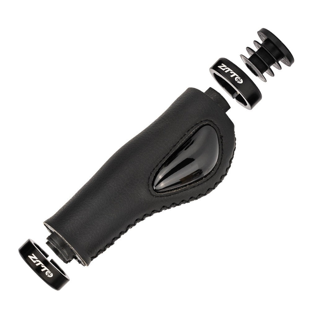 ZTTO Leather Anti-Slip Lock-On Bike Handlebar Grips