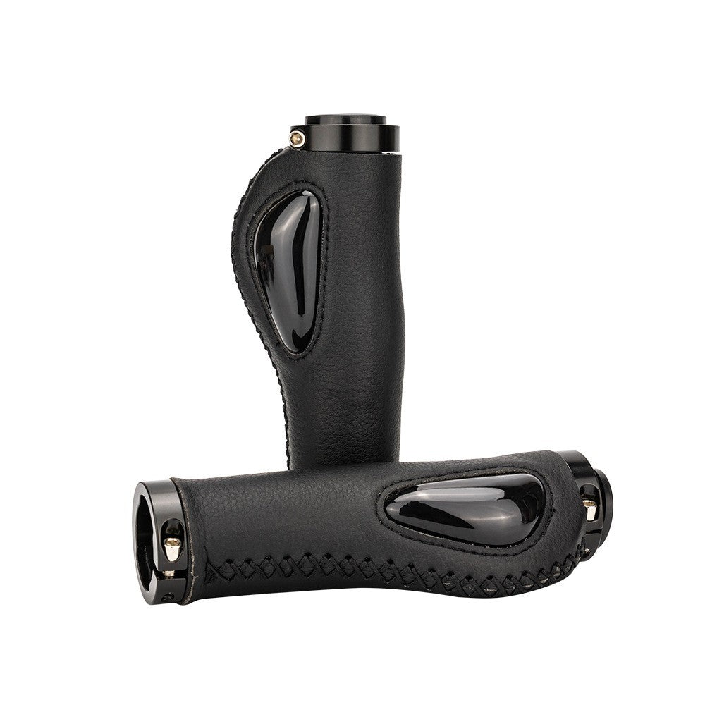 ZTTO Leather Anti-Slip Lock-On Bike Handlebar Grips