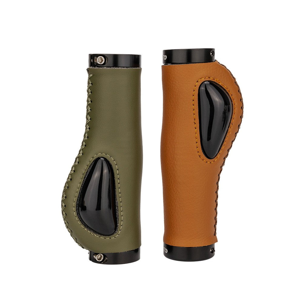 ZTTO Leather Anti-Slip Lock-On Bike Handlebar Grips