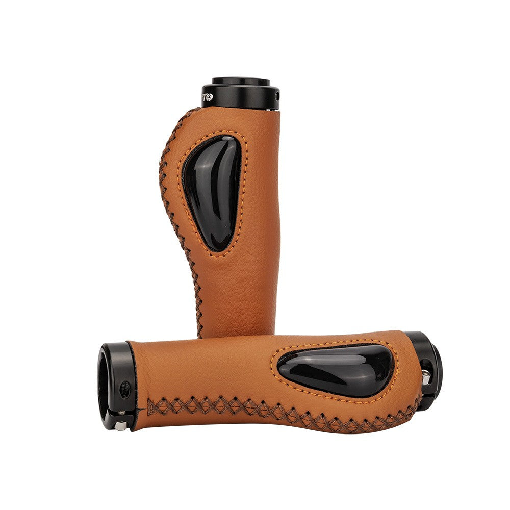 ZTTO Leather Anti-Slip Lock-On Bike Handlebar Grips