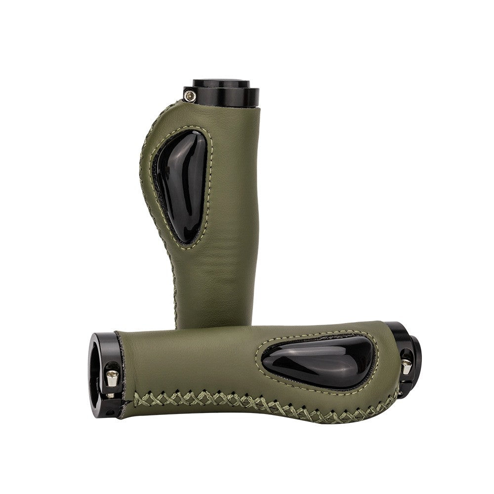 ZTTO Leather Anti-Slip Lock-On Bike Handlebar Grips