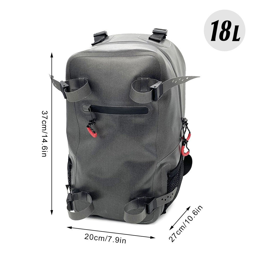 18L Waterproof Fishing Backpack with Detachable Laptop Sleeve & Gear Loops