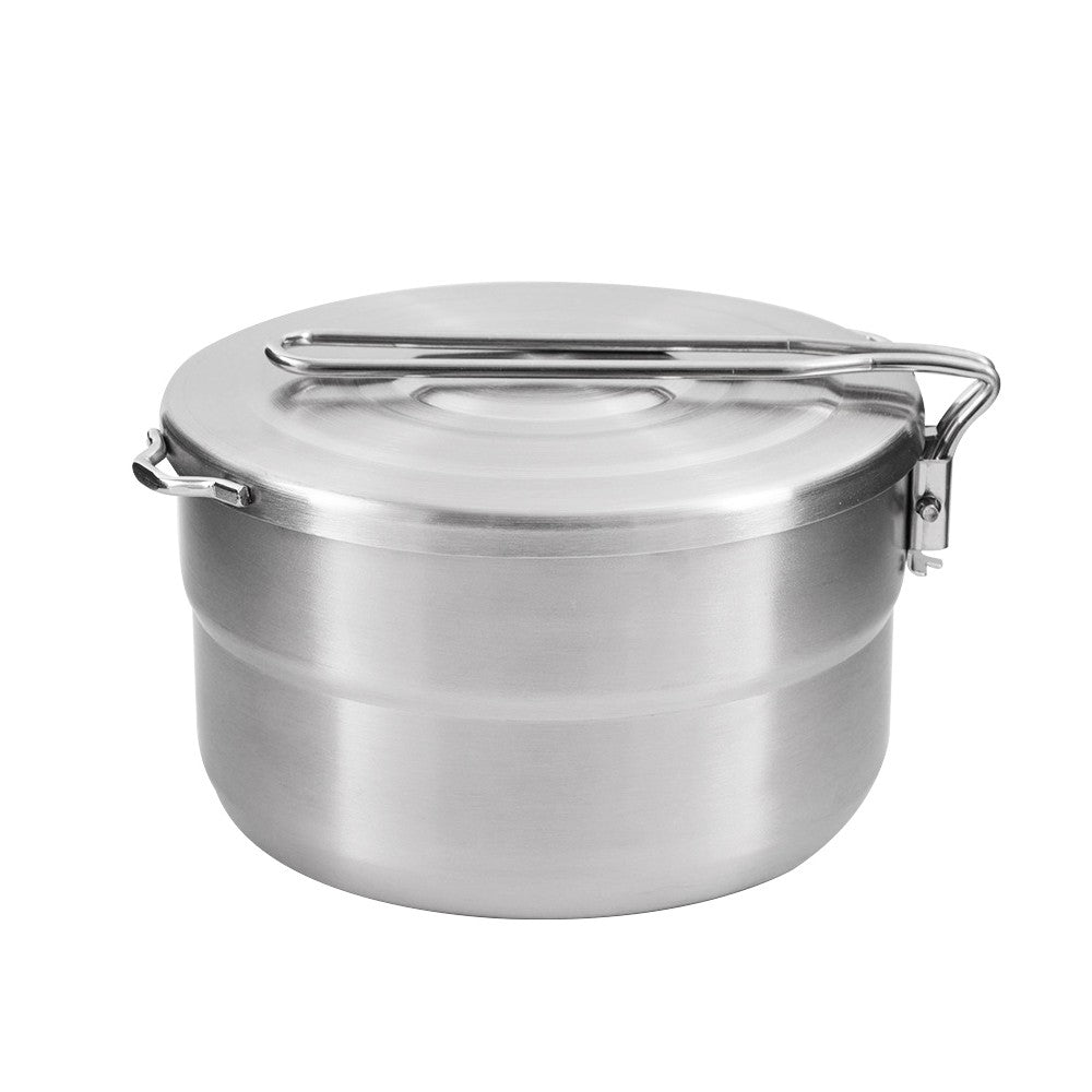 1.5L Stainless Steel Camping Pot with Storage Bag