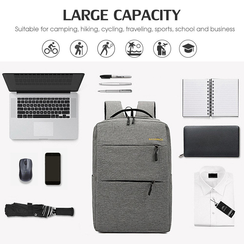 3-Piece Backpack Set: Water-Resistant Travel Laptop Bag with USB Charging - 16-Inch College & Hiking Daypack