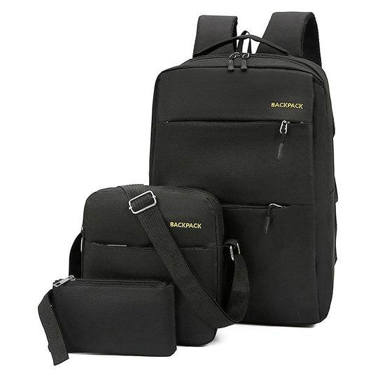 3-Piece Backpack Set: Water-Resistant Travel Laptop Bag with USB Charging - 16-Inch College & Hiking Daypack