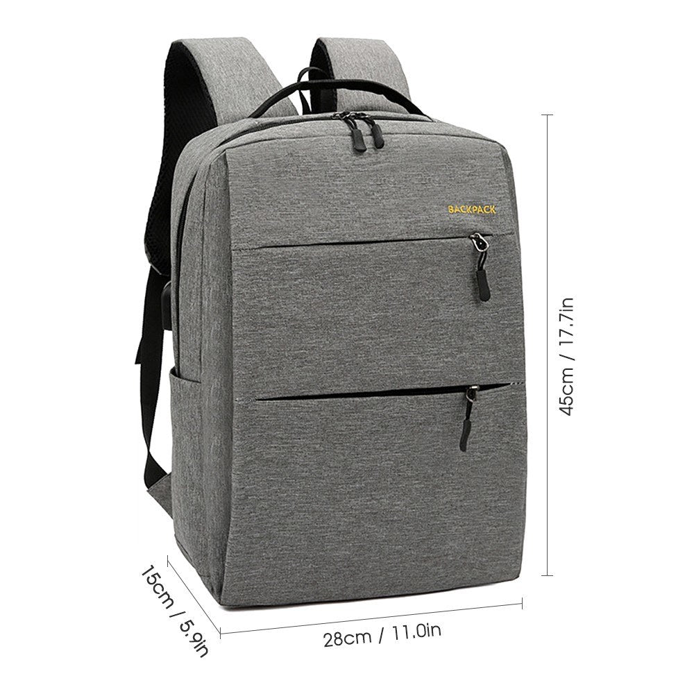 3-Piece Backpack Set: Water-Resistant Travel Laptop Bag with USB Charging - 16-Inch College & Hiking Daypack