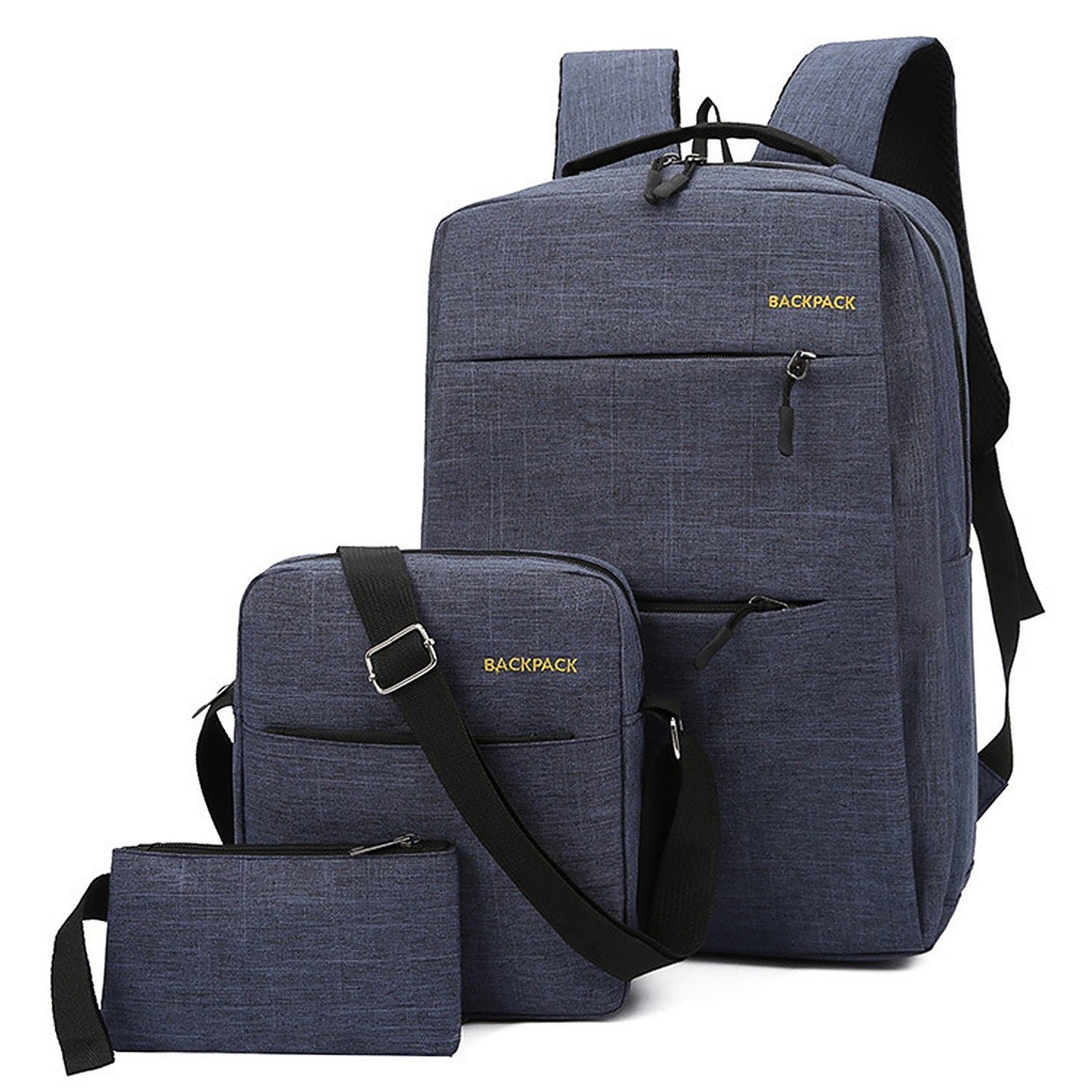 3-Piece Backpack Set: Water-Resistant Travel Laptop Bag with USB Charging - 16-Inch College & Hiking Daypack