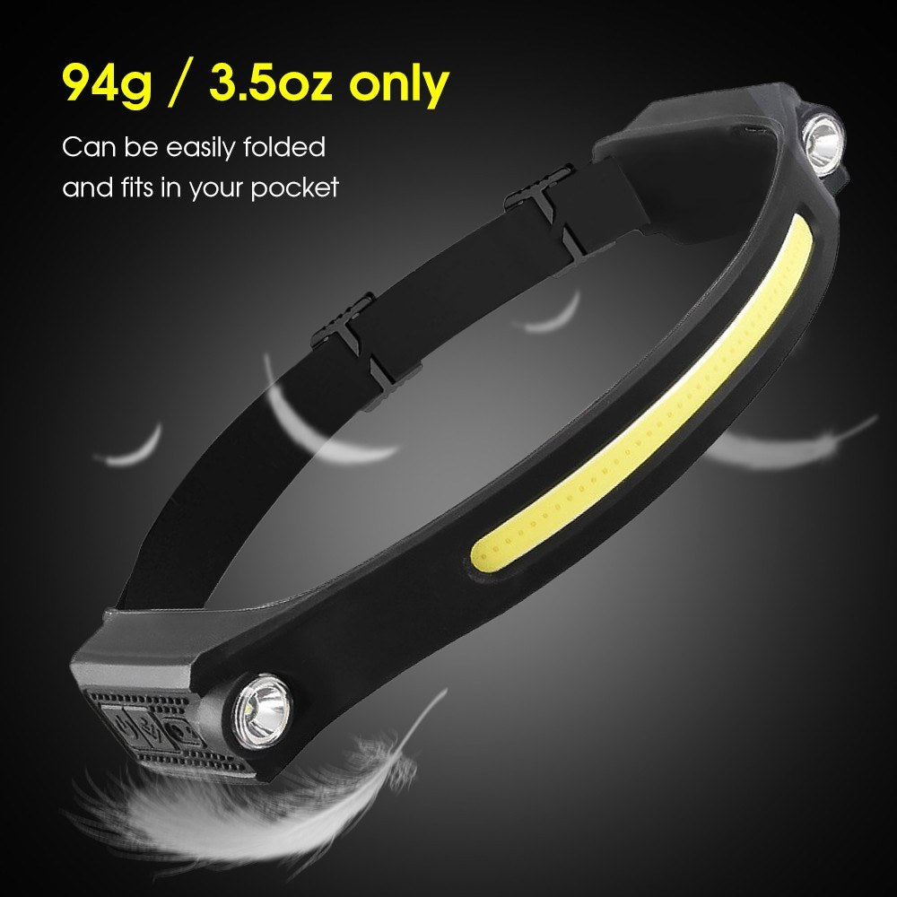 Waterproof USB Rechargeable Lightweight Outdoor Headlamp Flashlight