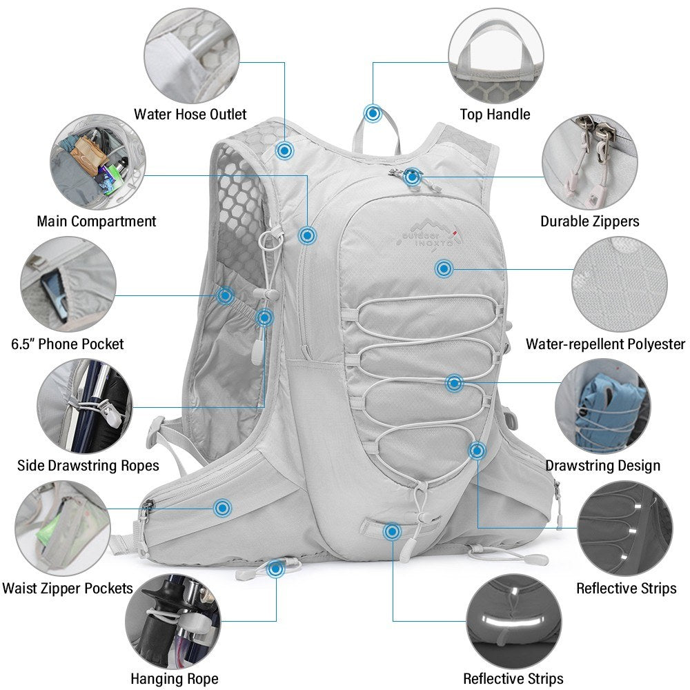 INOXTO 12L Lightweight Cycling Hydration Vest Pack for Outdoor Riding