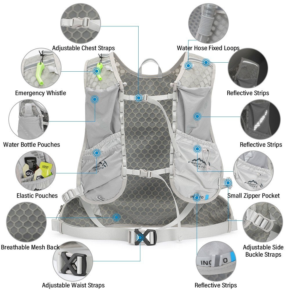 INOXTO 12L Lightweight Cycling Hydration Vest Pack for Outdoor Riding