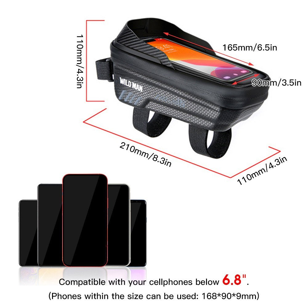 WILD MAN Waterproof Bike Phone Frame Bag