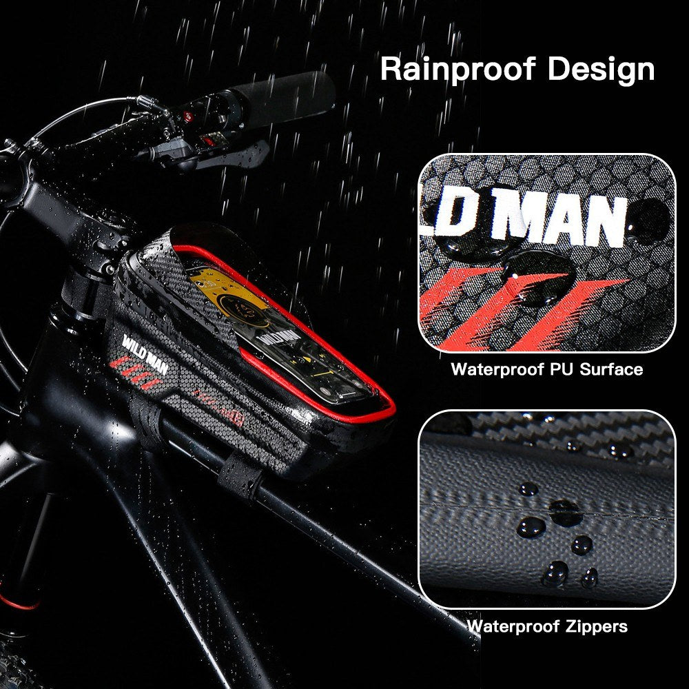 WILD MAN Waterproof Bike Phone Frame Bag