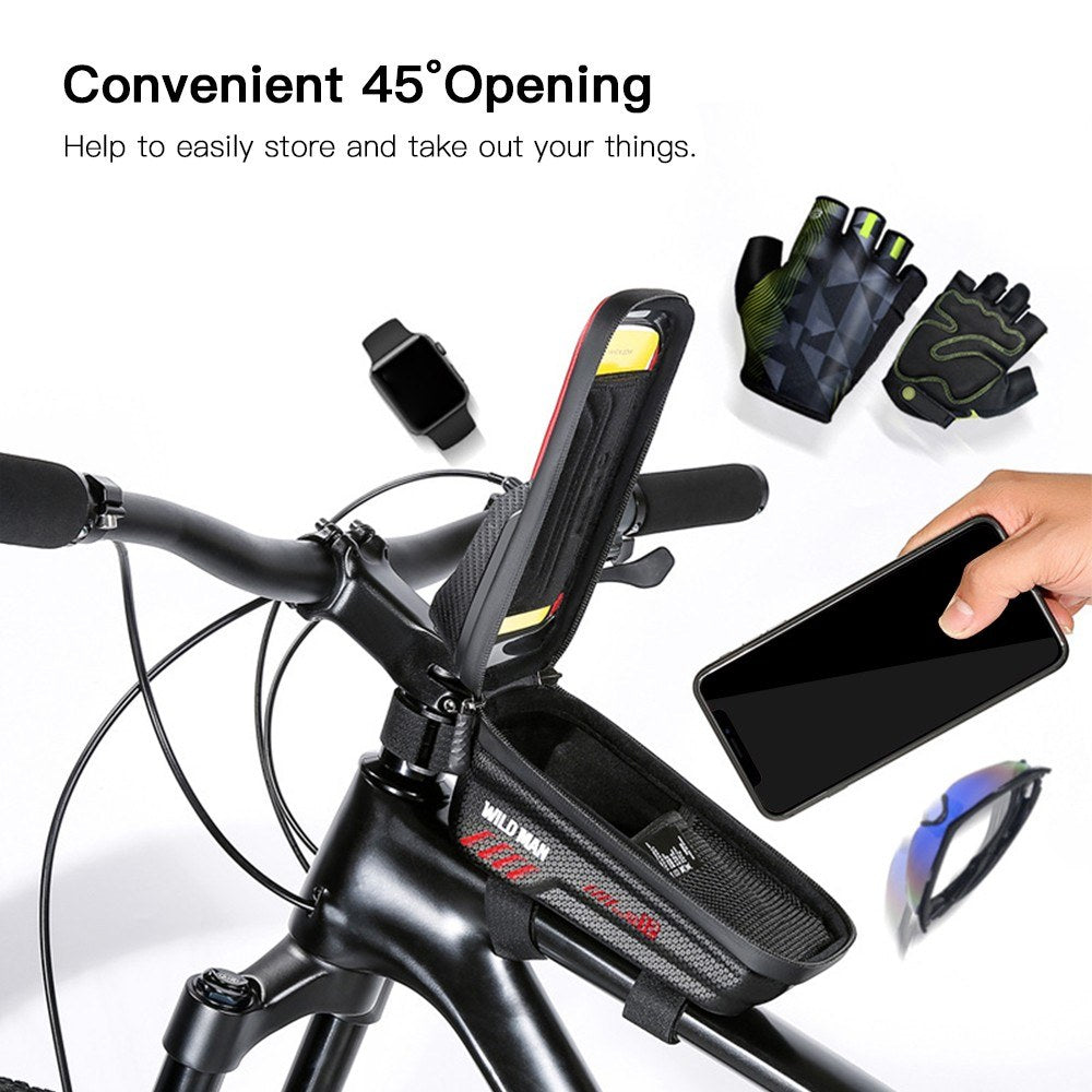 WILD MAN Waterproof Bike Phone Frame Bag