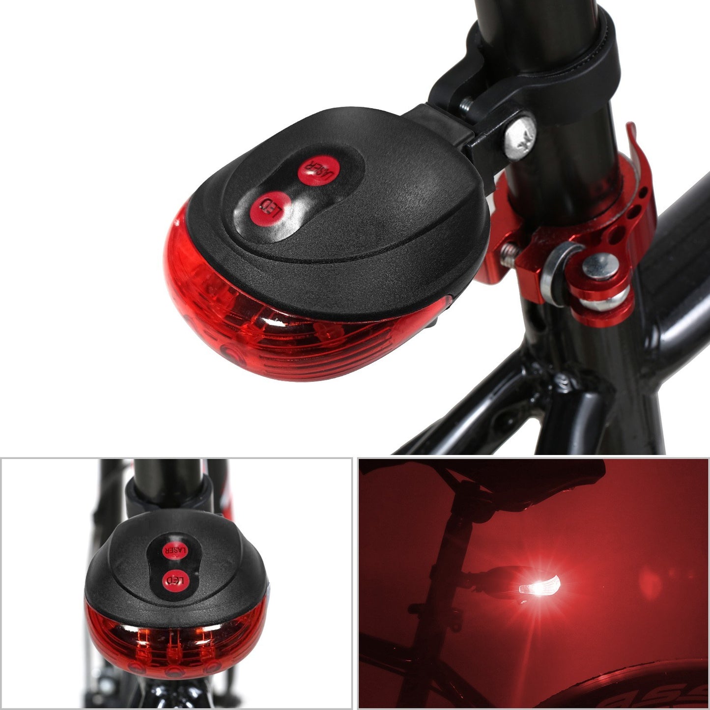 YSANAM USB Rechargeable Waterproof 4-in-1 LED Bike Light Set