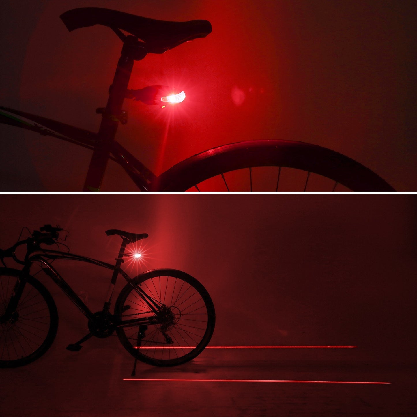 YSANAM USB Rechargeable Waterproof 4-in-1 LED Bike Light Set