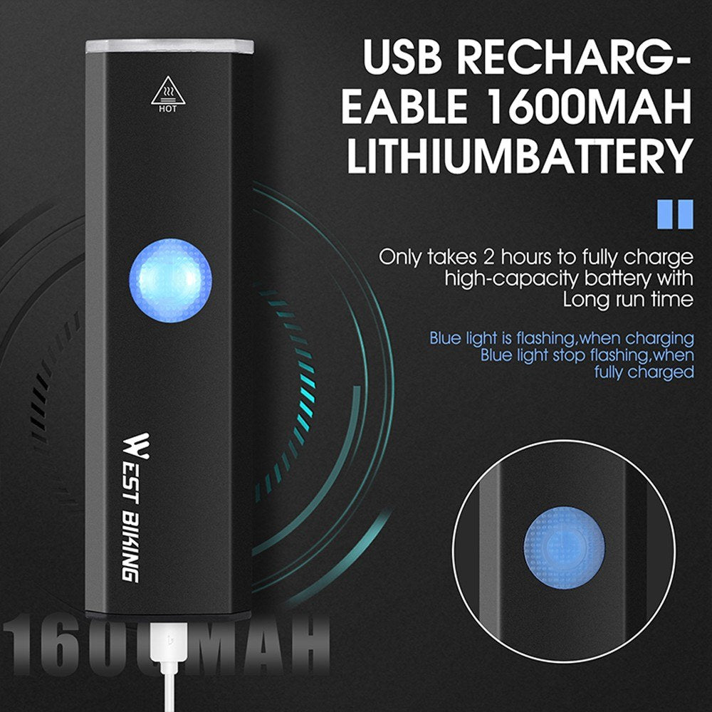 400 Lumen USB Rechargeable Waterproof Aluminum Alloy Bicycle Light