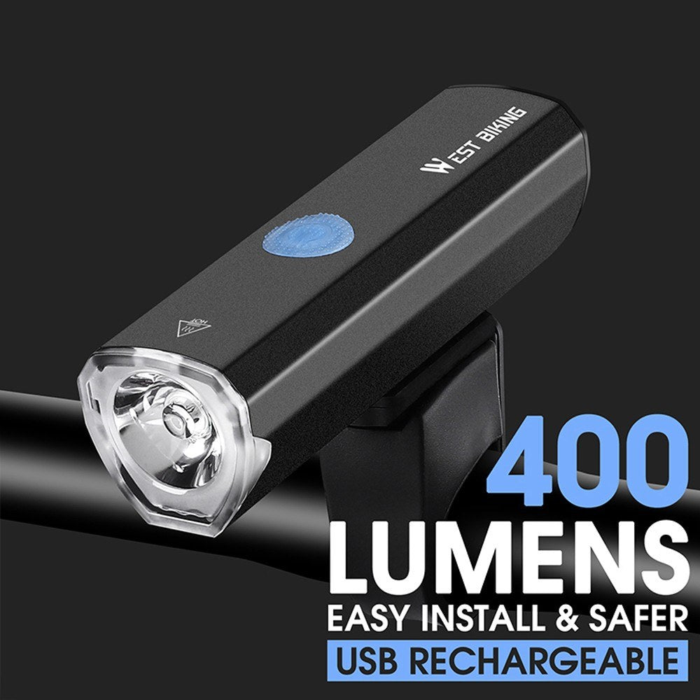 400 Lumen USB Rechargeable Waterproof Aluminum Alloy Bicycle Light