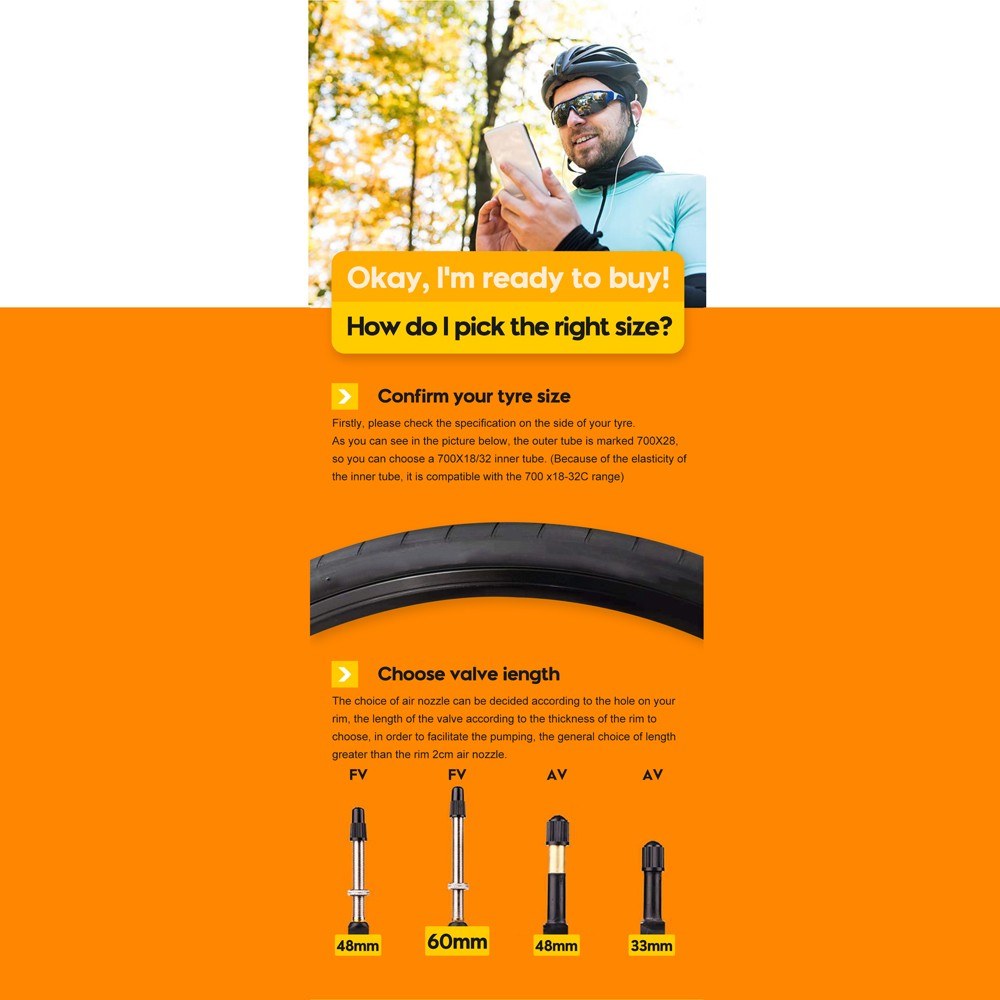 Ultralight TPU Bicycle Inner Tube - Durable Bike Tire Tube